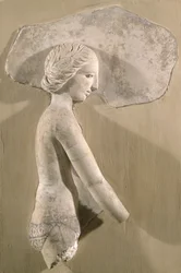 Relieve que representa a una mujer de perfil, de Túnez